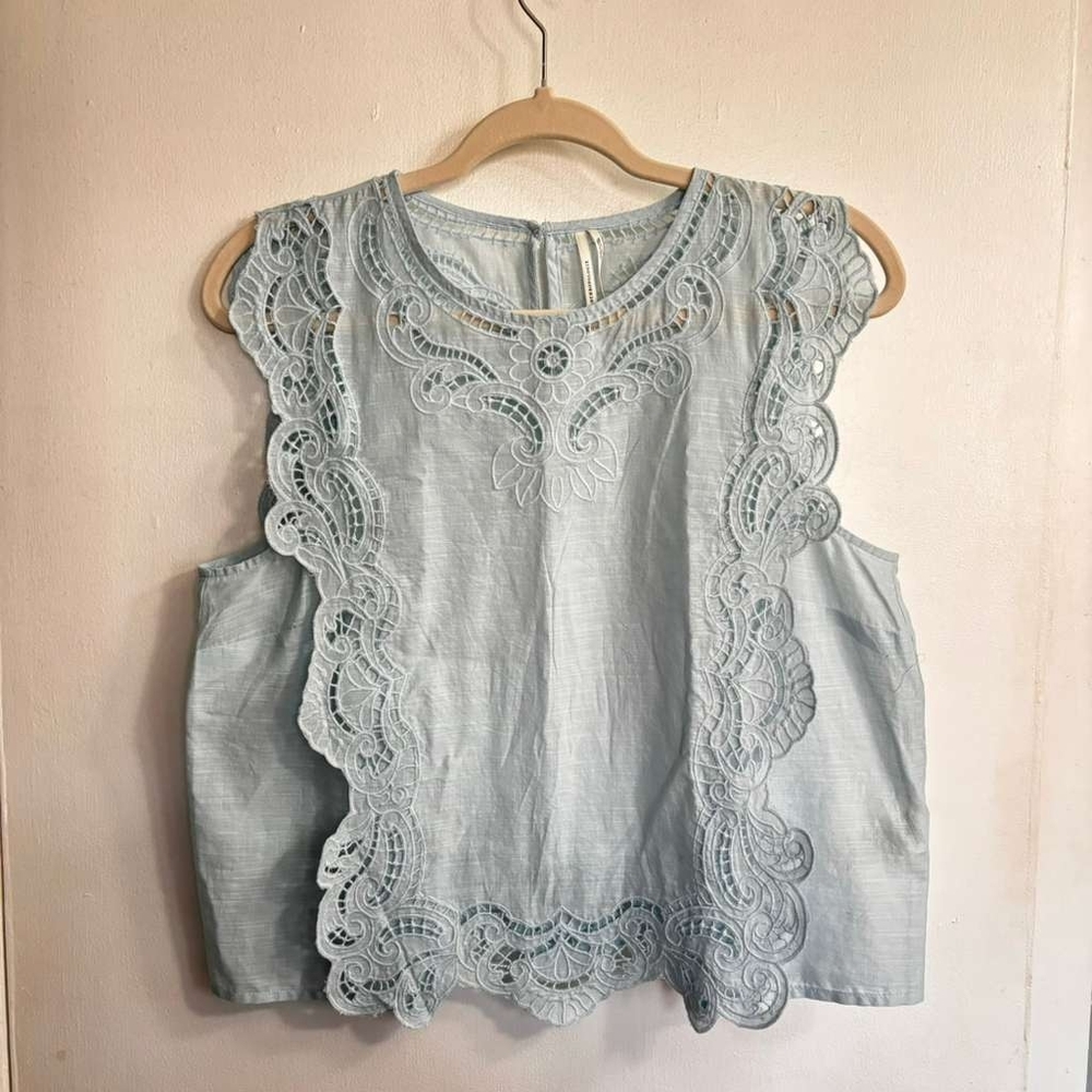 By Anthropologie "Lace Hankie" Top Size S